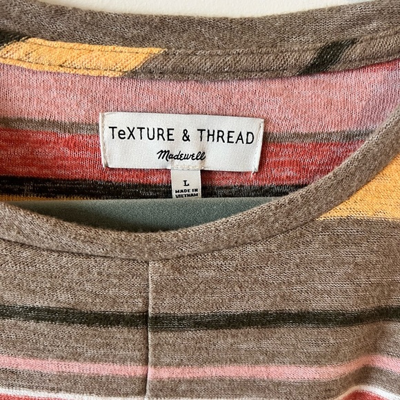 Madewell striped tee w/ tie in front. Large. - Picture 2 of 4